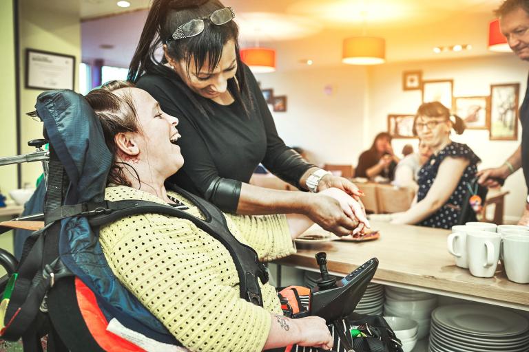 Wheelchair Down Syndrome disability girl