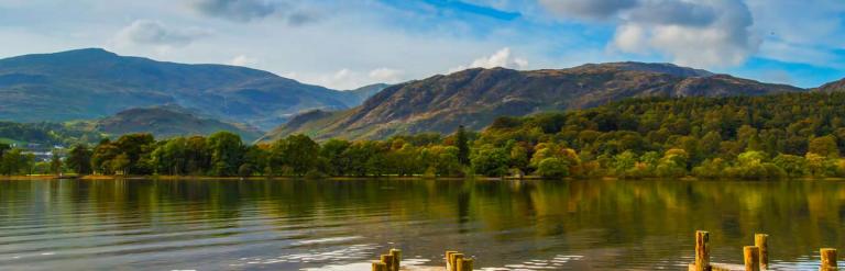 A view of Coniston Water with the Fells in the background